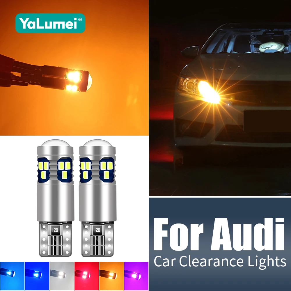 

For Audi A3 8L 8P A4 B5 B6 B7 B8 B9 A6 C6 C7 C8 A5 A8 TT Q3 Q5 Q7 2PCS W5W T10 LED Bulbs Car Parking Position Light Accessories