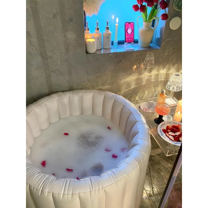 Bath bucket Adult folding inflatable bathtub Household small apartment bath bucket Full body bidet bucket Health bath tub