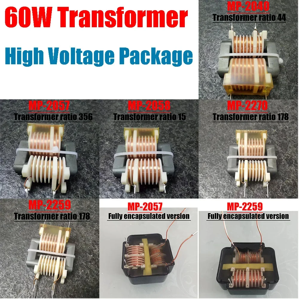 60W High Power Transformer High Voltage Package Transformer Ratio 44 Ignition Booster Coil Diy Electrostatic Ion Generator