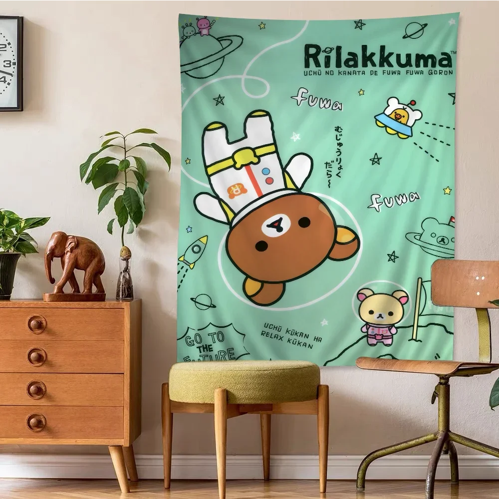 Cute Rilakkuma Bear Hippie Wall Hanging Tapestries Bohemian Wall Tapestries Mandala INS Home Decor