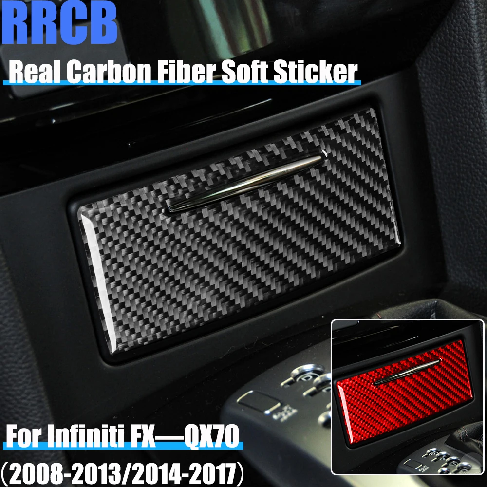 

Real Carbon Fiber Car Accessories Ashtray Panel Trim Cover Soft Sticker For Infiniti FX35 FX37 FX50 2008-2013 QX70 2014-2017