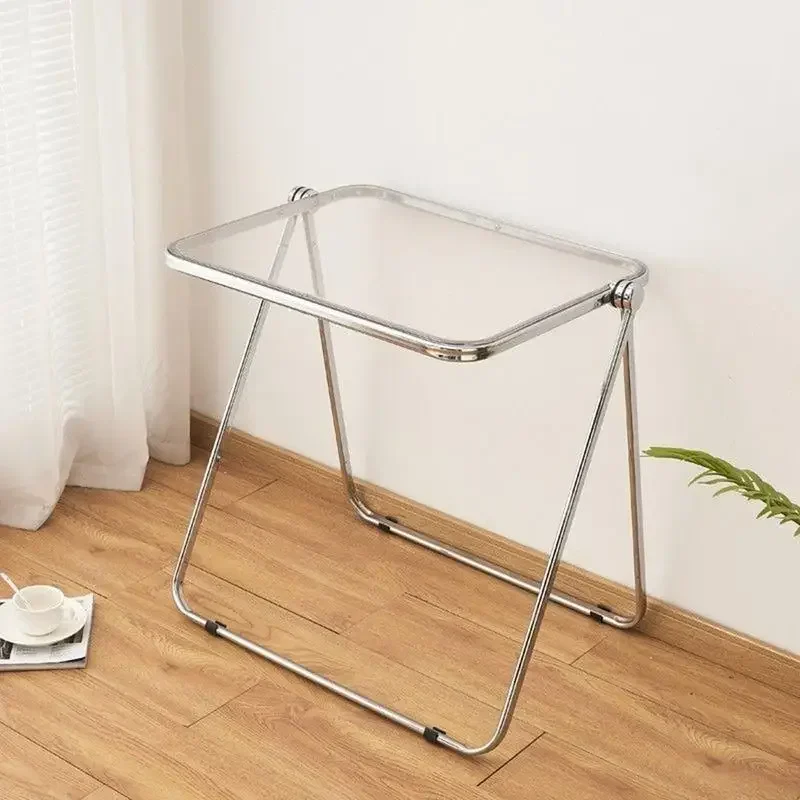 Acrylic Modern Minimalist Transparent Folding Table Simple Ins Style Study Table Home Computer Table Dining Chair