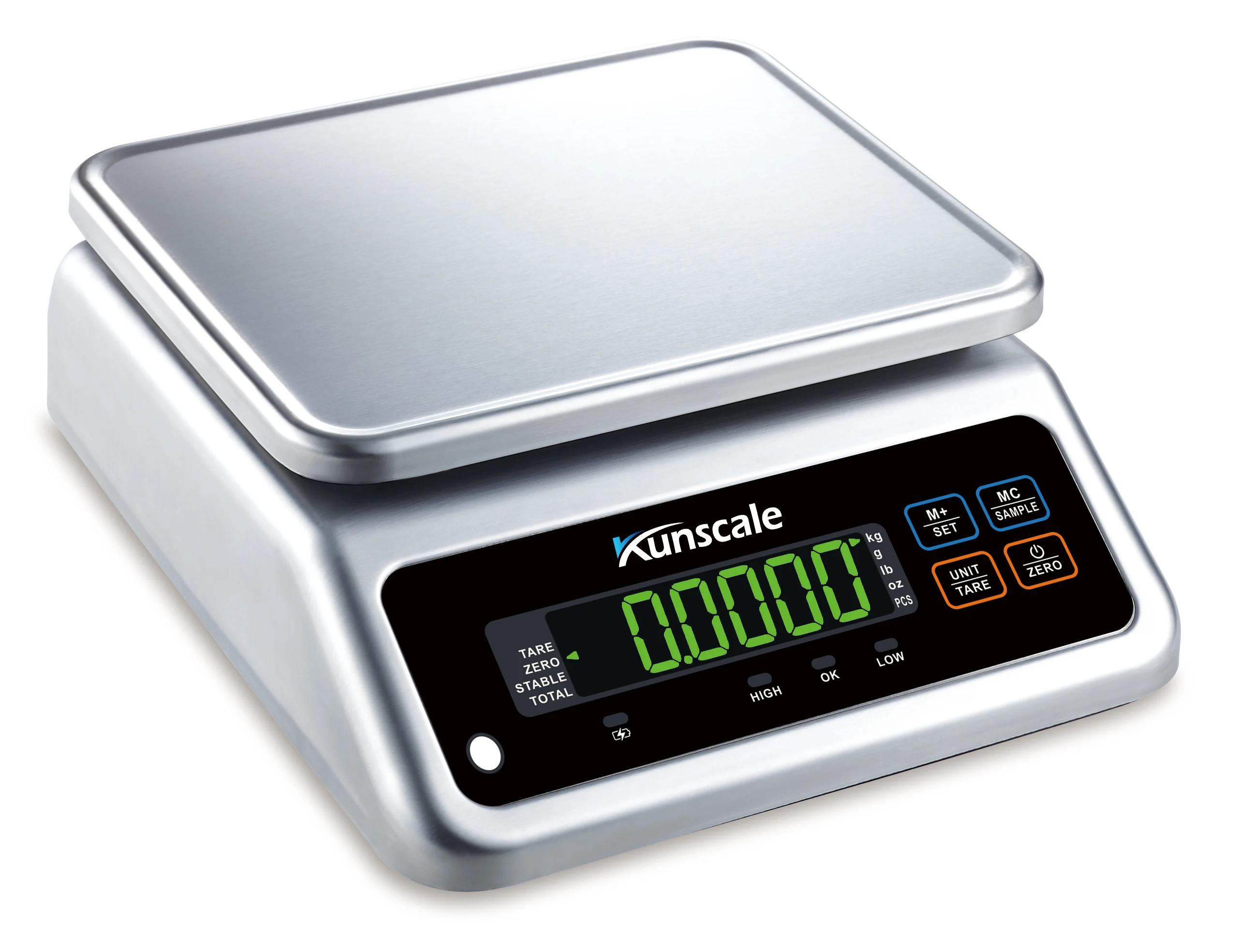 Digital LED Stainless Steel Waterproof Food  ,Medical  Weighing Scale 230*190mm Large Panel High Precision