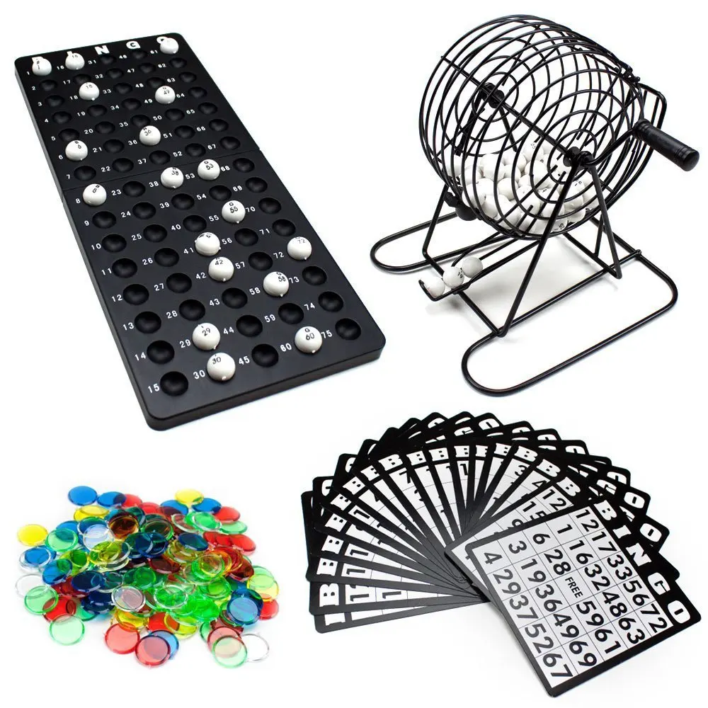 New Custom Family Bingo Lottery Game Set Lucky Balls Roulette Sports Entertainment Cage Balls Cards Counters for Parties