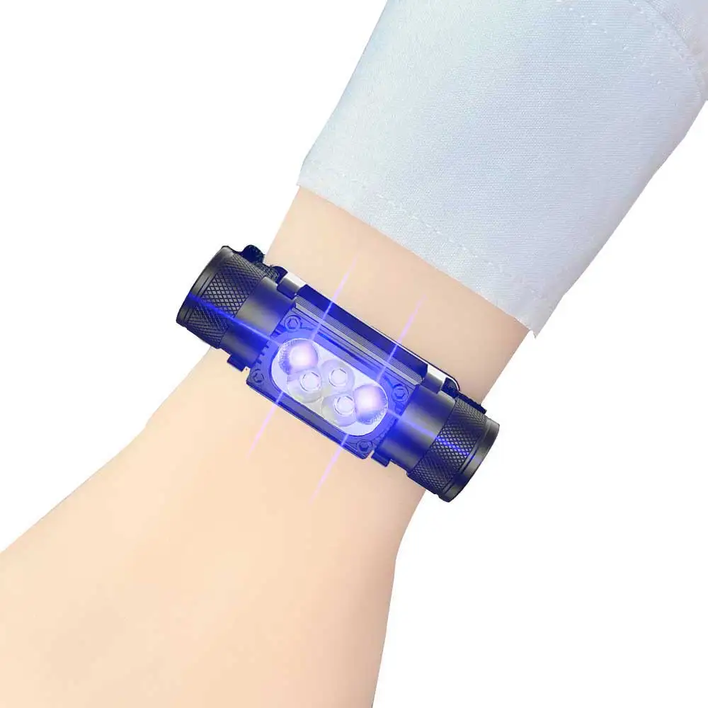 

white Blue LED Portable Light Wristlight Strap Night Cycling Running Fishing Lamp Wrist Band Bracelet Type C Wristlamp Flashlamp