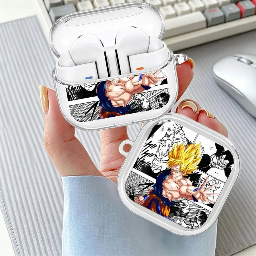 Anime-D-Dragons Balls Clear Earphone Cases Cover With Hook Case For Samsung Galaxy Buds Live 2Pro 3 FE 3Pro 4 Pro 2 4Pro