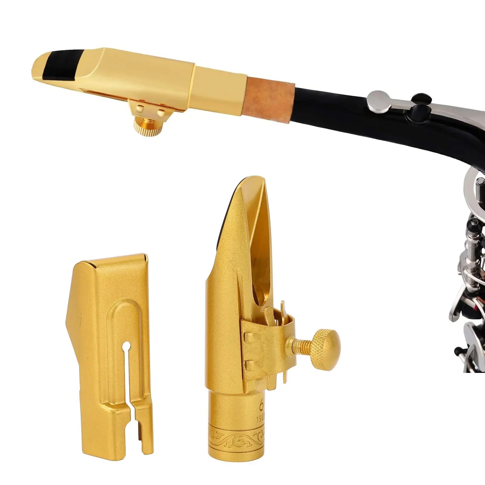 

Мундштук для альт-саксофона Eb, раздвижная крышка, латунный матовый 6C, замена мундштука для саксофона для профессионалов и начинающих