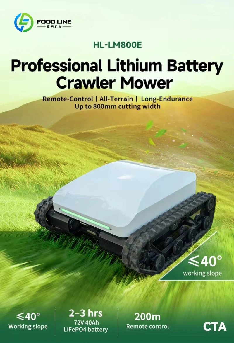 

Customized Smart Remote Control Robotic Track Lawn Mower 72V Dual Motor Grass Cutter for Municipal Garden Cleaning