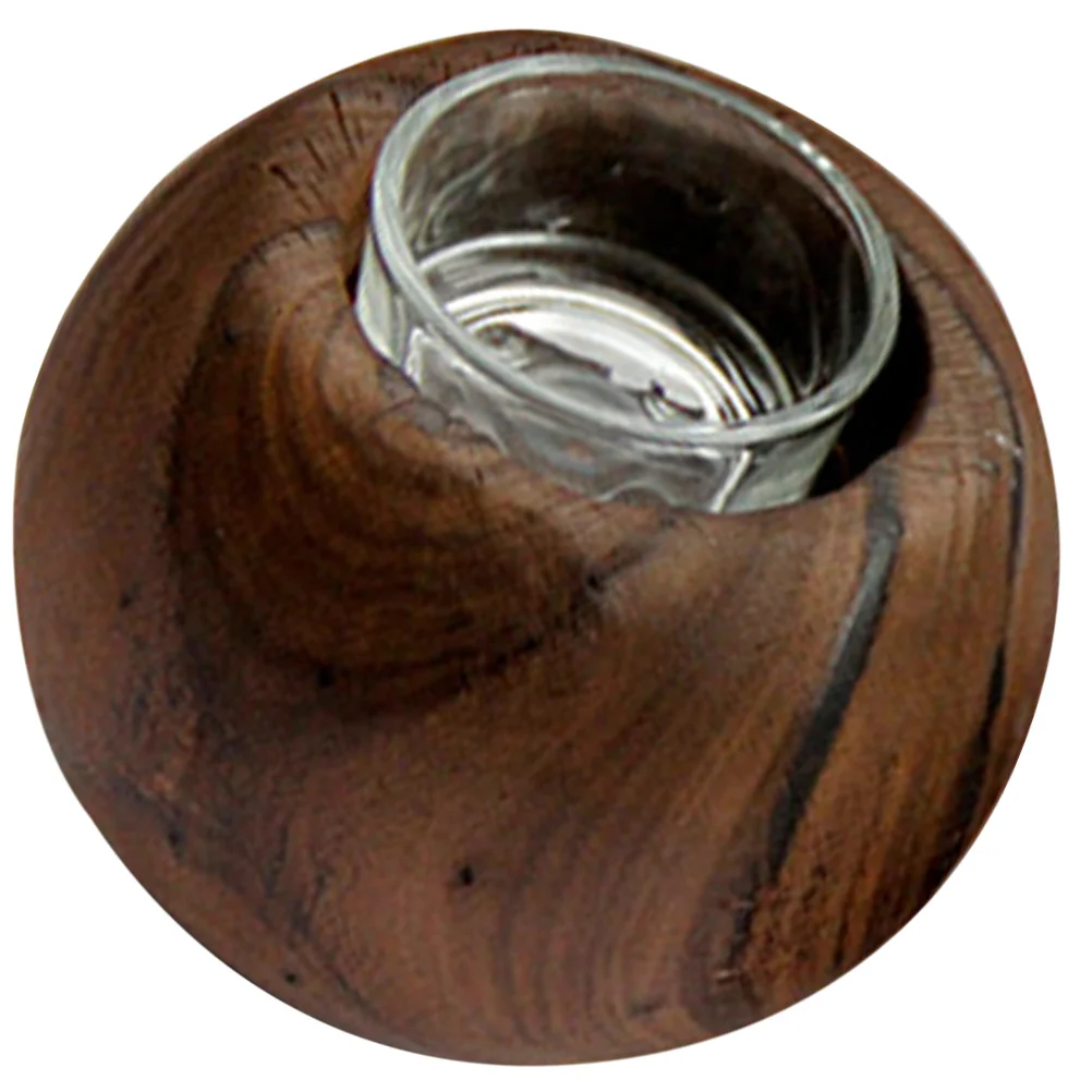

Wooden Candlestick Natural Rustic Holder Vintage Style Tea Light Stand Decorative Burning Cup Home Wedding Party