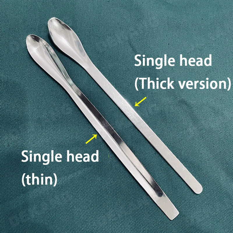 Double Head Medicine Scoop Aço Inoxidável Espessado Dispensador de Amostragem de Reagente Colher Micro-Alimentação