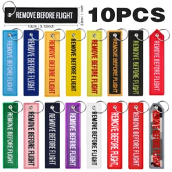 10Pcs Keychain Key Chain For Motorcycles Cars Backpack Pendant Key Tag Aviation Embroidery Key Fobs