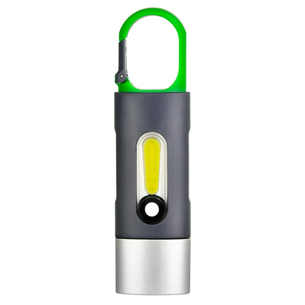 Green Press-Type Hook Zoomable Flashlight Multi-Purpose Lighting Foodlight For Climbing Camping