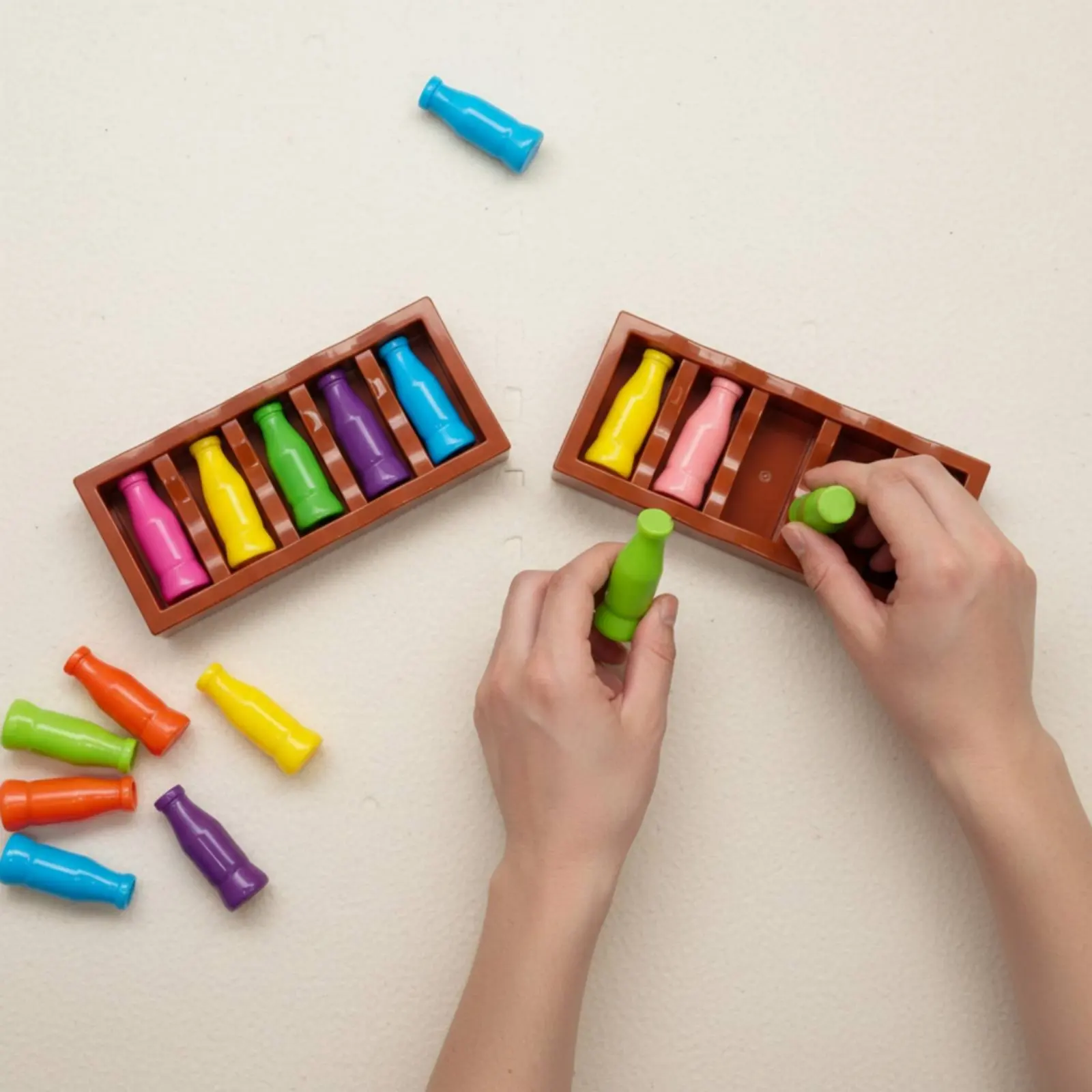 

Развивающая игра на сопоставление цветов по бутылочкам: интерактивная игрушка для групповых игр, идеально подходит для развития логического мышления