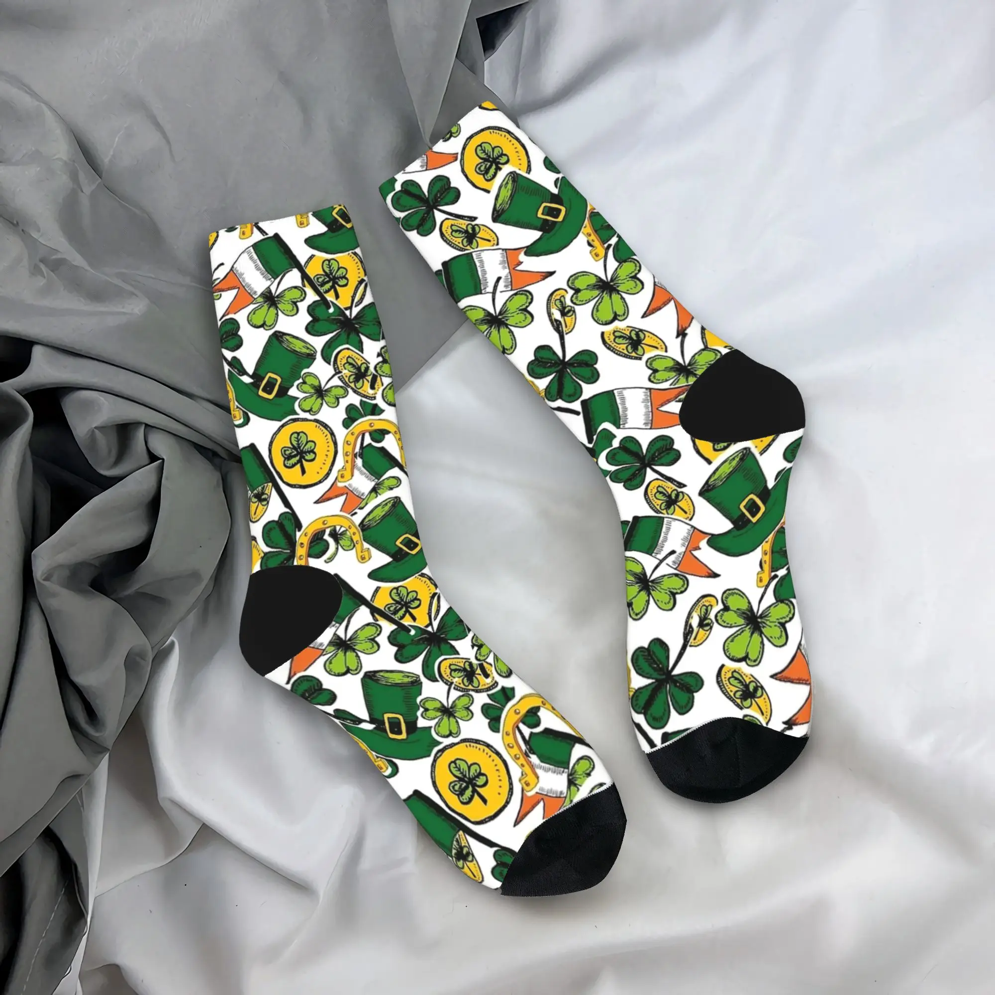 

St Patricks Day Socks Autumn Stockings Funny Men's High Quality Socks Graphic Outdoor Non Slip Socks