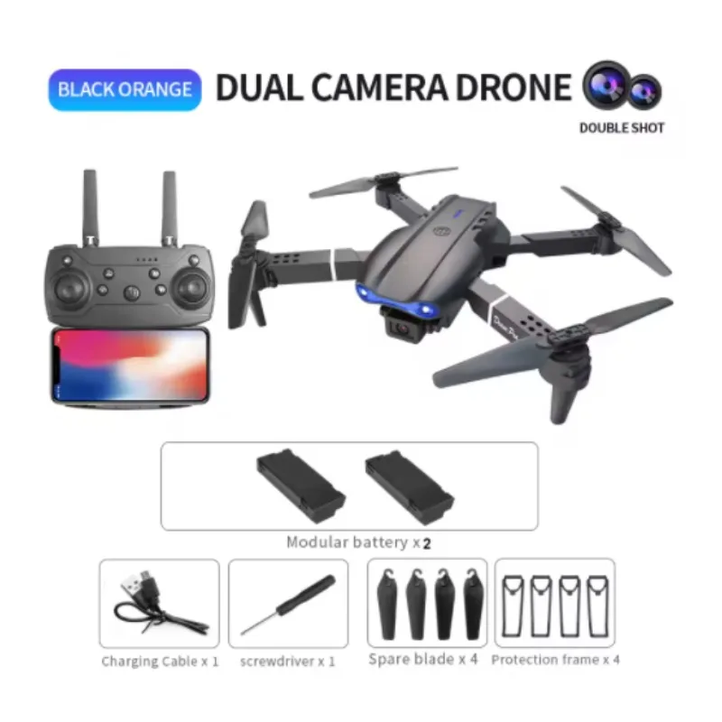 플래시 기능이 있는 E99 PRO 드론 전문가용 HD 듀얼 카메라 WIFI 장애물 회피 RC 헬리콥터 항공 사진 촬영 쿼드콥터