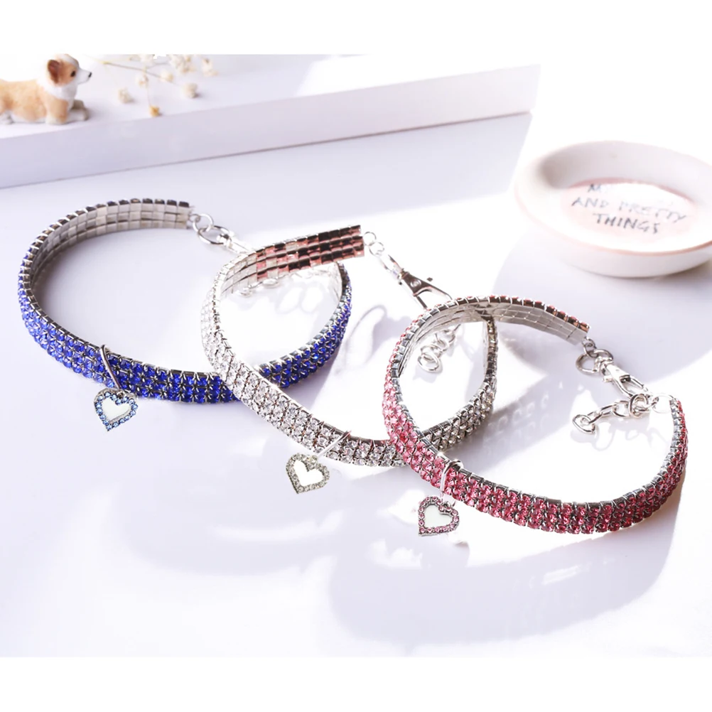 

1Pcs Heart Design Pet Collar Necklace Adjustable Dog Cat Accessory with Charm Bright Colorful Style