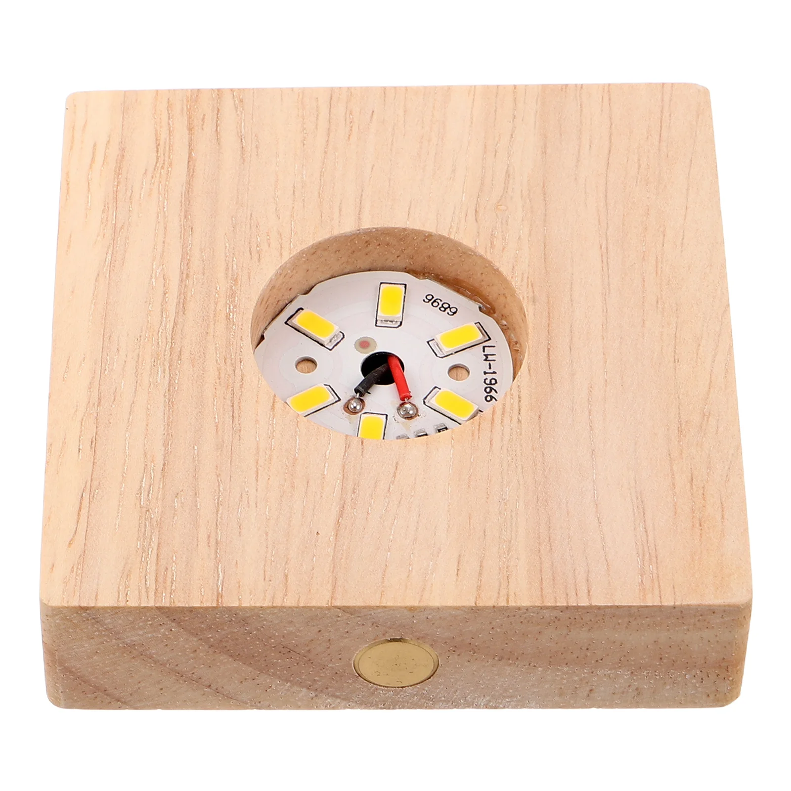 

Wooden LED Light Display Base Square 8Cm Solid Wood Sphere Stand Rechargeable Crystal Globe Display Pedestal Stand