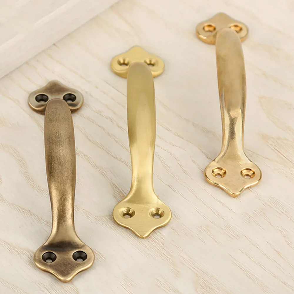 Chinese Style Pure Copper Ruyi Head Handle Furniture Cabinet Door Drawer Handle Tea Can Medicine Cabinet Handle