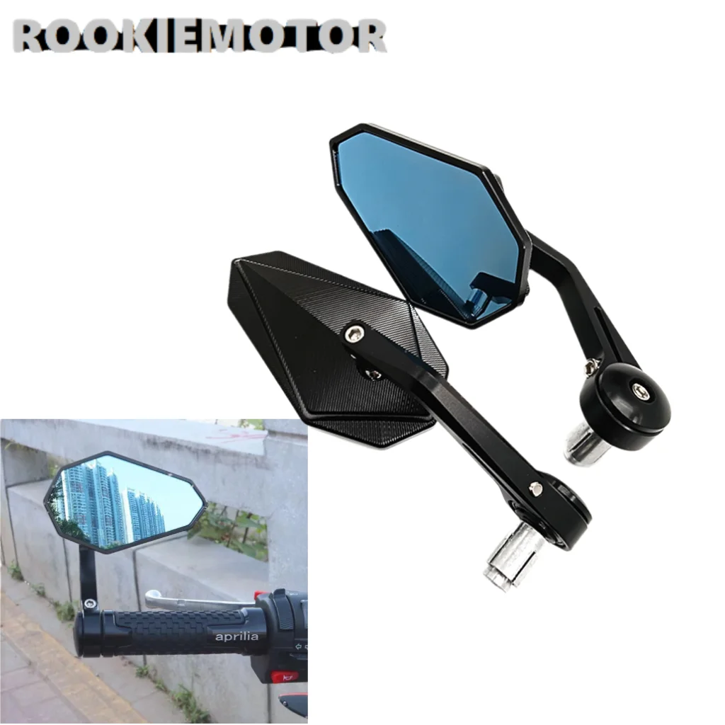 

Universal For Motorcycle Bar End Anti-dazzling Rearview Mirror 22mm 7/8" Handle Bar Side Mirror 360° Adjustable Mirrors