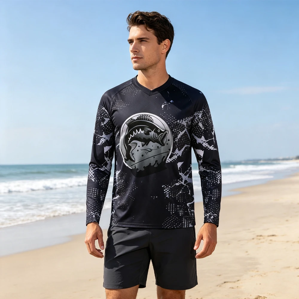 Fishing Performance Shirts Men's Long Sleeve Uv Protection Clothing Summer Breathable UPF 50+ Fishing Wear Camisa De Pesca