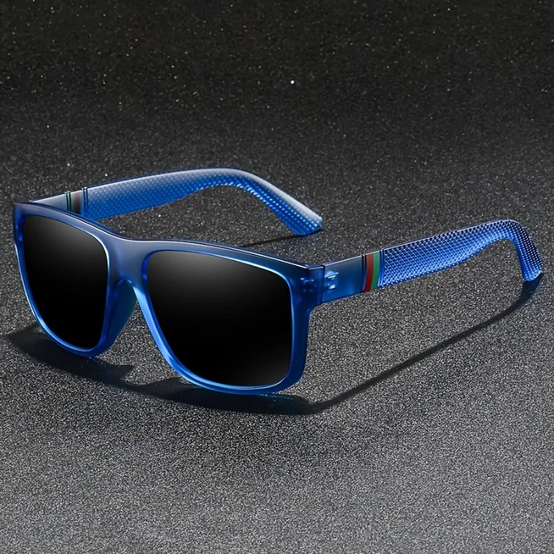 Modische Geometrische Quadratische Sonnenbrille mit Großem Rahmen, Polarisiert, Anpassbar für Sehstärke, UV-Schutz