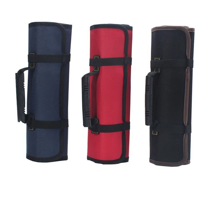 Borsa per attrezzi arrotolabile con chiave inglese con tasche, borsa organizer per rotolo di chiavi in tela impermeabile per tuttofare artigianale