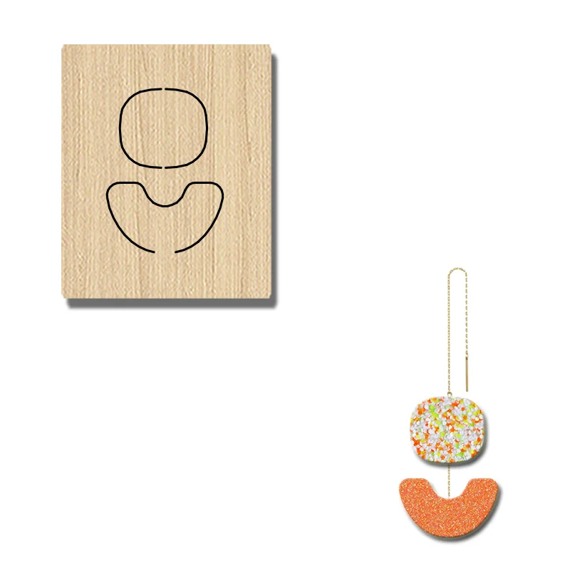 

EM118 Wooden Cutting Mold For Irregular Combination Earrings, Customizable For Most Machines