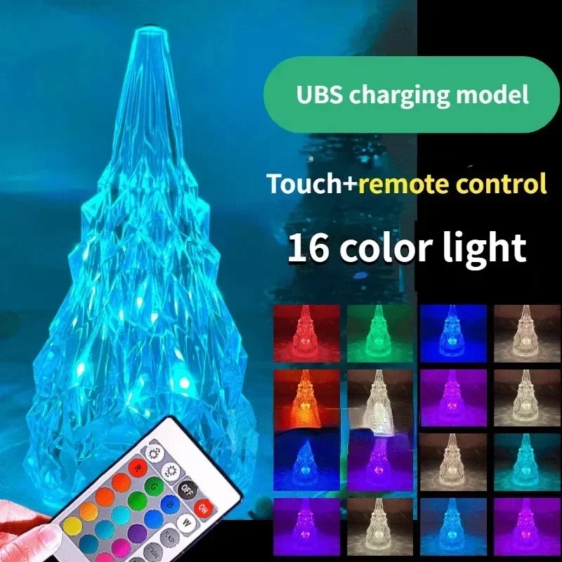

Christmas Festival Creative Small Table Lamp Decoration Iceberg Crystal Night Lamp Bedroom Bedside Desktop Atmosphere Lamp