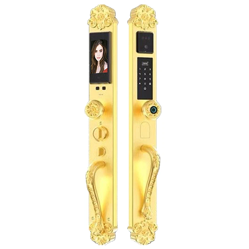 Golden Deluxe Double Door Automatic Face Recognition Mobile Phone Remote Control Fingerprint Combination Electronic Lock