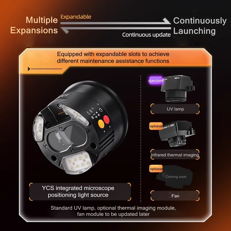 YCS Integrated Microscope LED Ring Light UV Curing Lamp  for Mobile Phones PCB Repair Tools Set 3D Positioning Light Source
