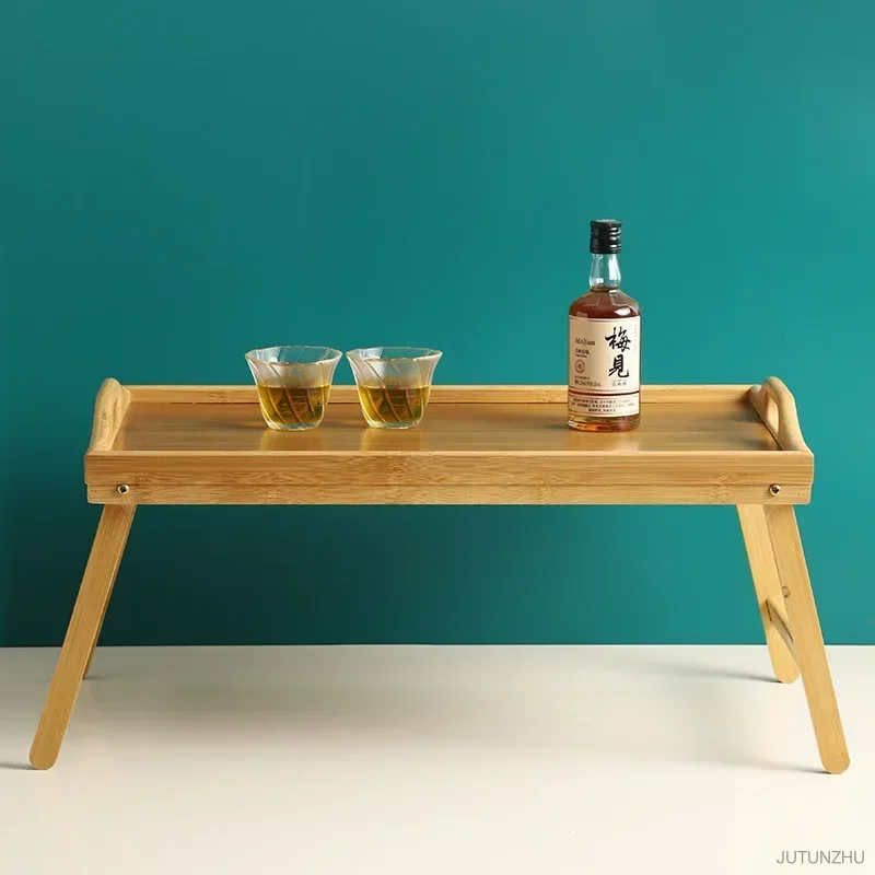 50x30x25cm Portable Natural Bamboo Bed Tray Breakfast Laptop Desk Reading  Gaming Desk Folding Table Useful Simple Kitchen Tool