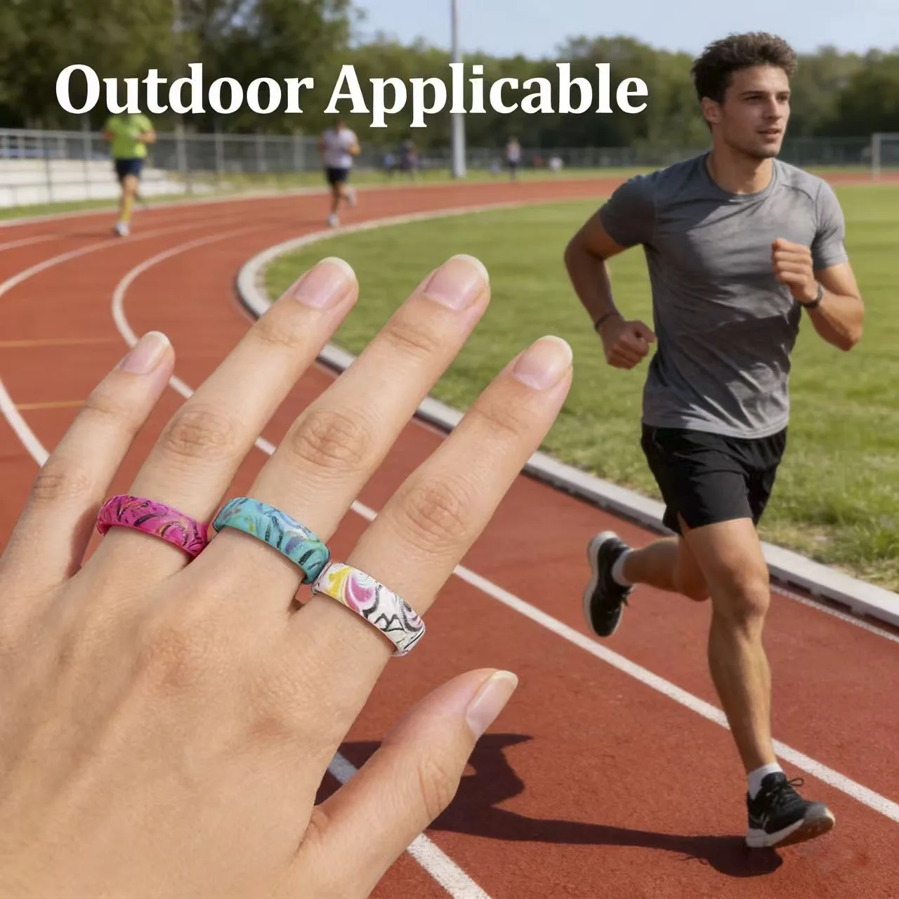 3pcs/set Vintage Simple Silicone Rings For Women Lady Girl Paisley Colorful Wedding Ring Comfortable Accessories Daily wear