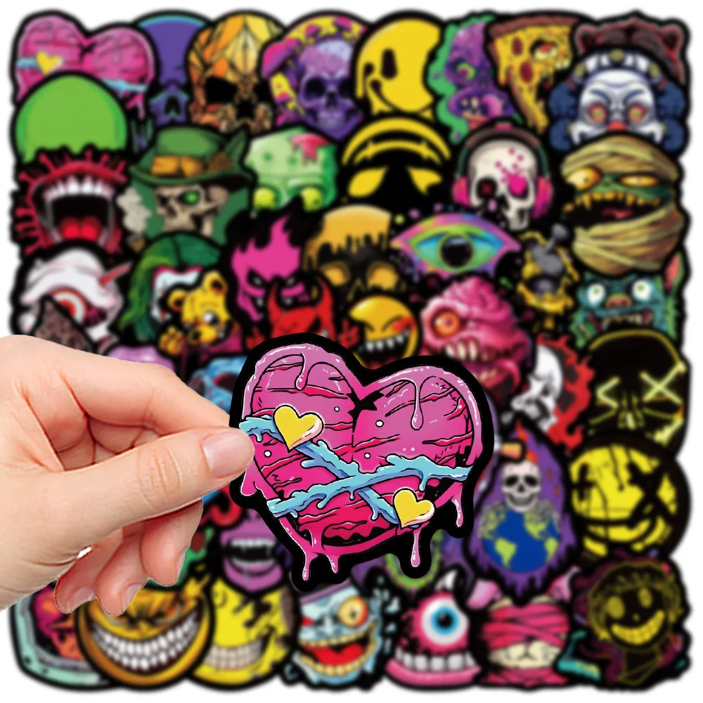 10/30/50PCS Cartoon Gothic Stickers For Phone Suitcase Laptop Ipad Scrapbook Stationery Bike Goth Sticker Scrapbooking Material