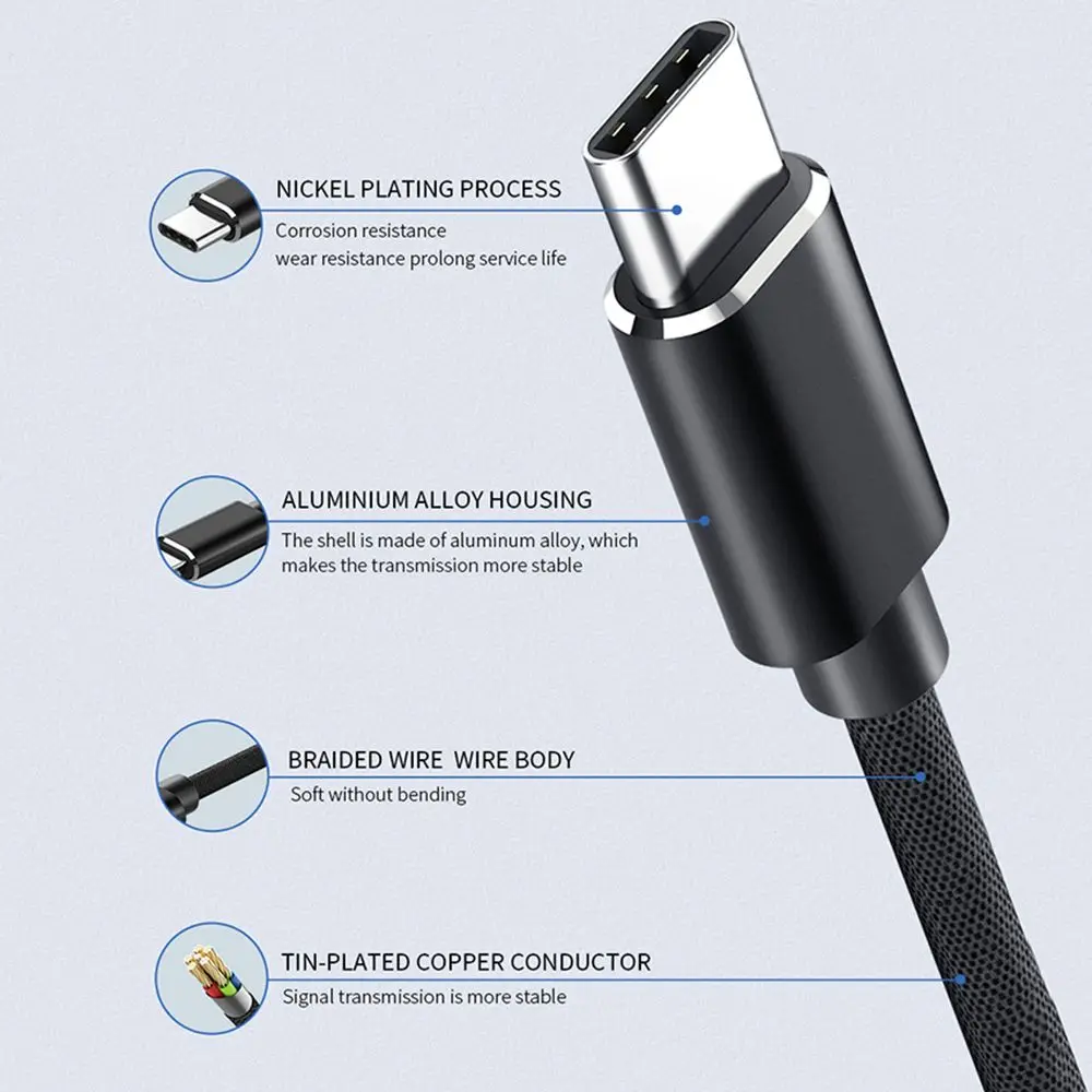 Адаптер 1 м, быстрое зарядное устройство OTG USB типа C к кабелю Micro USB между мужчинами и мужчинами, кабель для передачи данных, быстрая зарядка для
