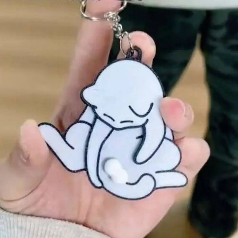 Pull Play Pull Play Egg Cat Keychain Rotatable Exquisite Trick Cat Bag Pendant Acrylic Bag Charm Jewelry Keychain Girl Boy Gift