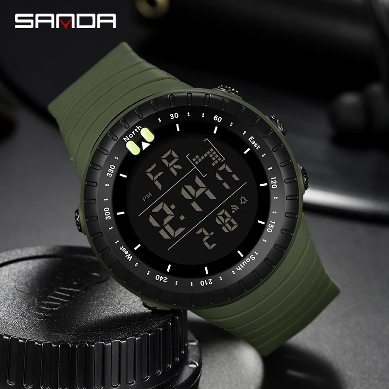 SANDA Top Brand G Style Military Watches Men LED Digital Sport Outdoor Waterproof Wrist Watch Men Diving Stopwatch Alarm Clock