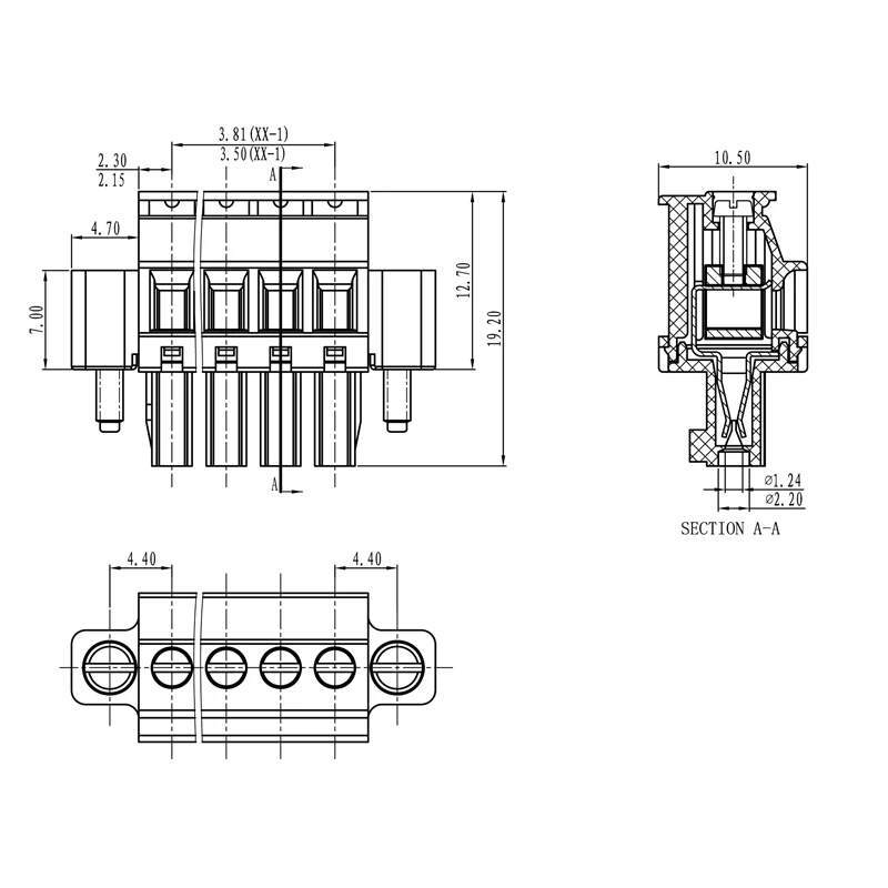 100PIN 15EDGKBM 3.5mm 2PIN ~ 12PIN KF2EDGKBM PCB PLUG-IN TERMINAL BlOCKS PHOENIX DEGSON BCZ3.50/270F EC350RLM