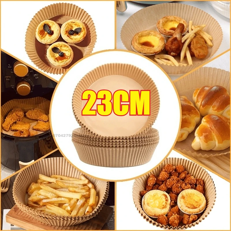 Airfryer-Kochpapier, Aerogrill-Pergamentpapier, Backwerkzeug, Airfryer-Zubehör, Airfryer-Papier, Ofeneinsatz, Einweggeschirr