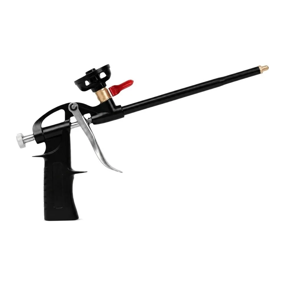 Professional Long Nozzle Foam Spray Gun Heavy Duty -Coated Foaming Gun Threaded Insulation Gun For Caulking