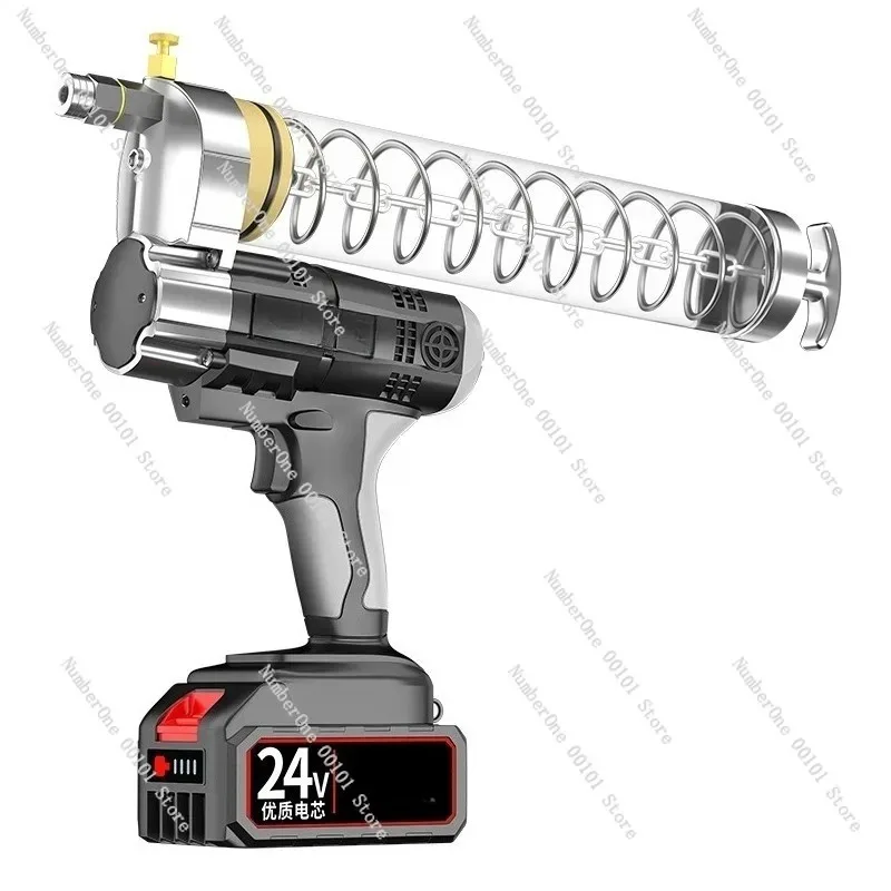 Dulan Electric Grease Gun for Excavator, 24V Rechargeable Lithium Battery, Fully Automatic High-pressure Lubrication Tool