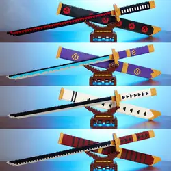 Samurai Sword Building Blocks Classic Anime Katana With Scabbard Small Particle Bricks Toys Desktop Decoration Kids Holiday Gift