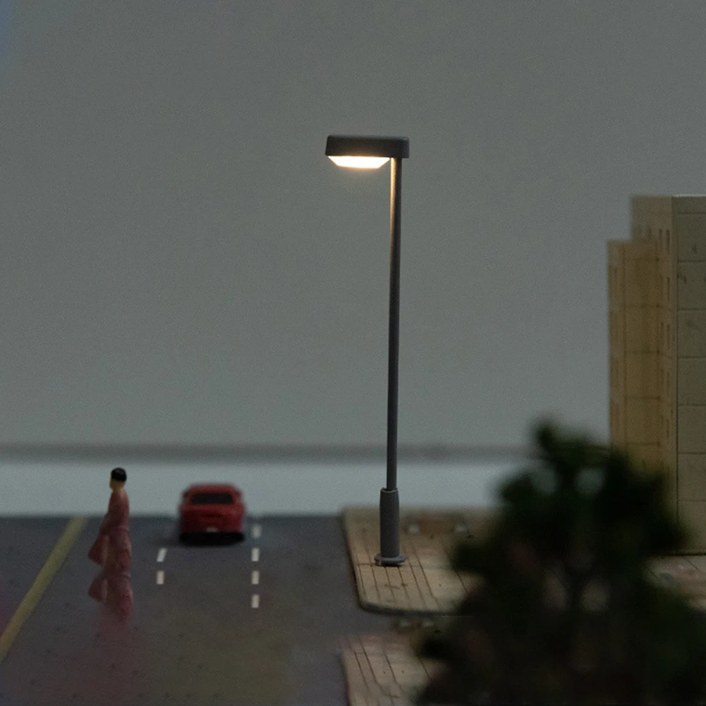 5XSteel Tube Lights N Scale Model Lamp Model Railway LED Street Light Warm White Suitable For Use At Supply Voltages Of 3V/12V