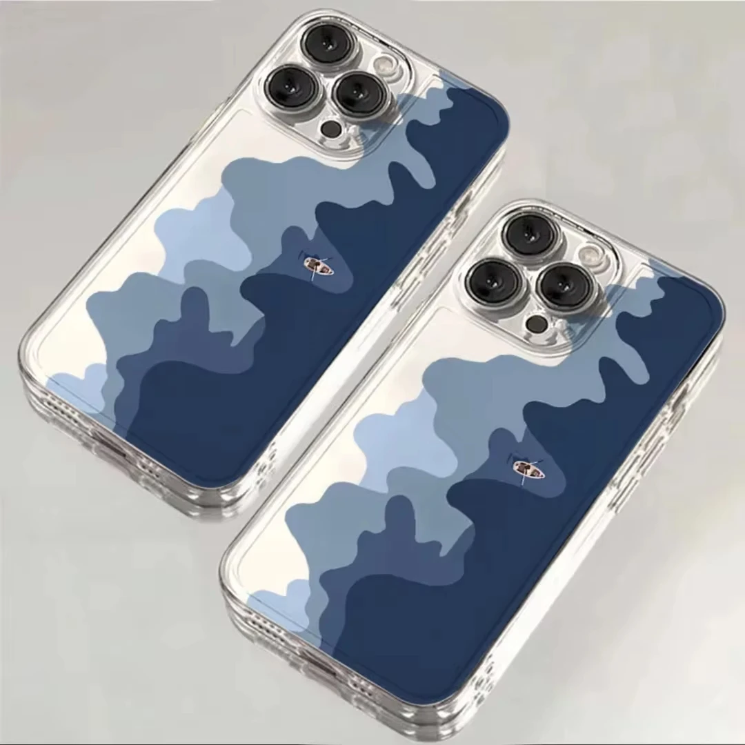 Etui na telefon Lonely Sea Boat do iPhone'a 16 15 14 13 12 11 Pro XS MAX 7 XR 8 7 Plus Clear Cover Fundas