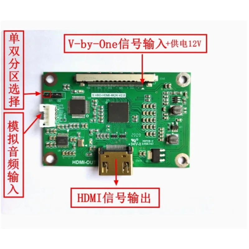 

V-by-One to HDMI adapter board VB1/VBO to HDMI output Support single/dual splitter 4K signals