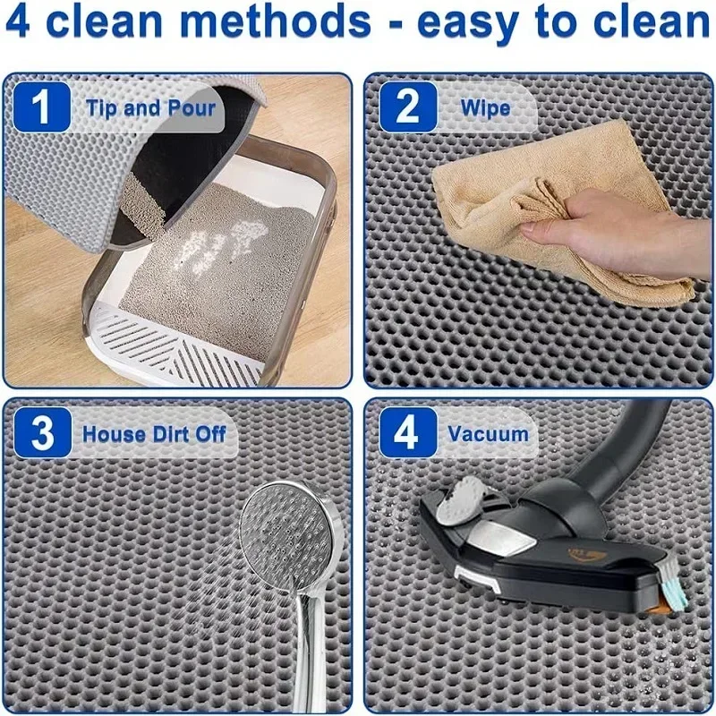Winter Cat Litter Mat Waterproof Double Layer Non Slip Sand Trapping Washable Pad for Litter Box Clean Supplies Pet Toilet Mat
