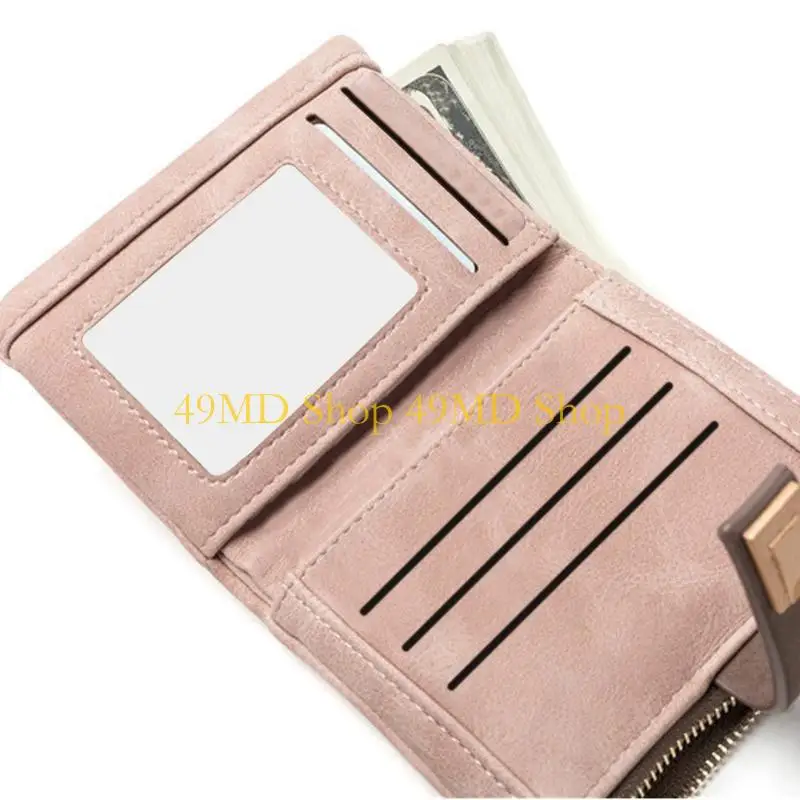49MD Pu Purses Ladies Credit Card Holder Money Bag Travel Purses Compact Wallets