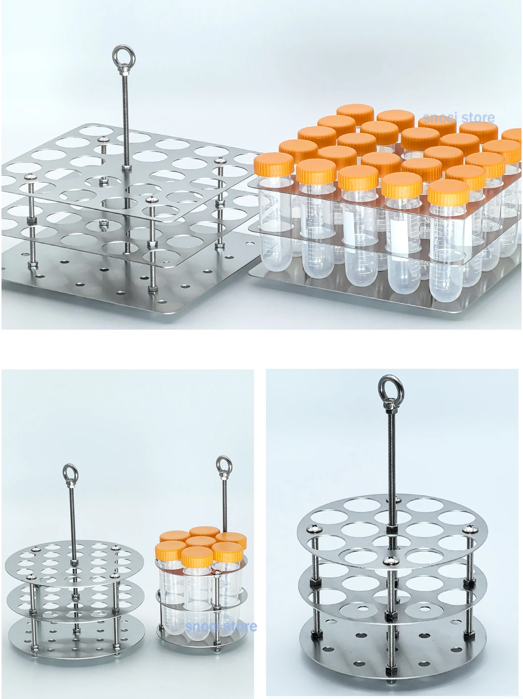 Scientific square Test Tube Rack stainless steel test tube rack for Classroom, Lab with Extended Edges Providing Handles