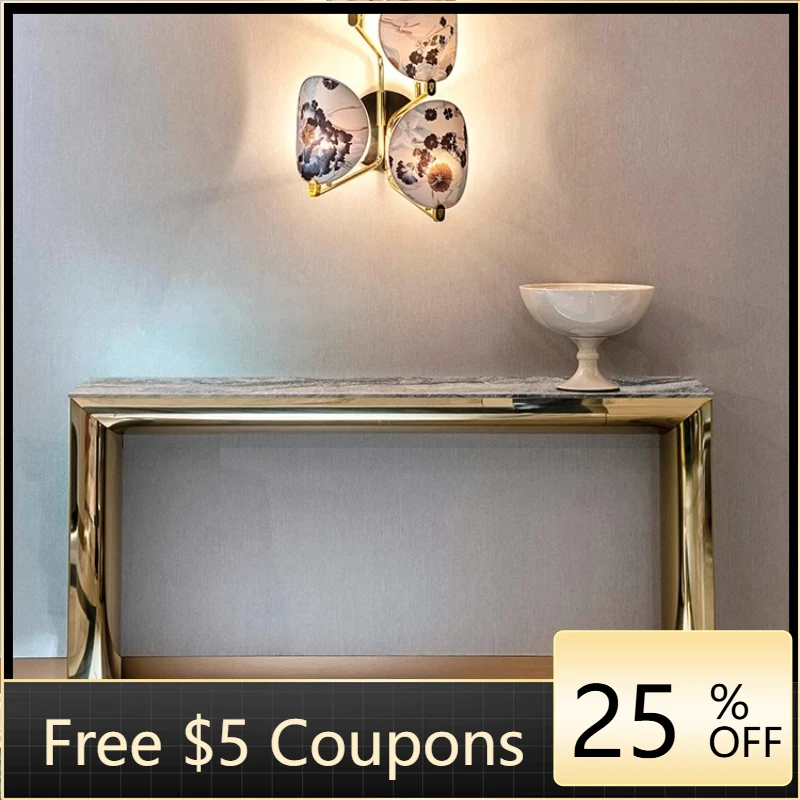 

TQQ marble entrance front door entrance table modern simple entrance table