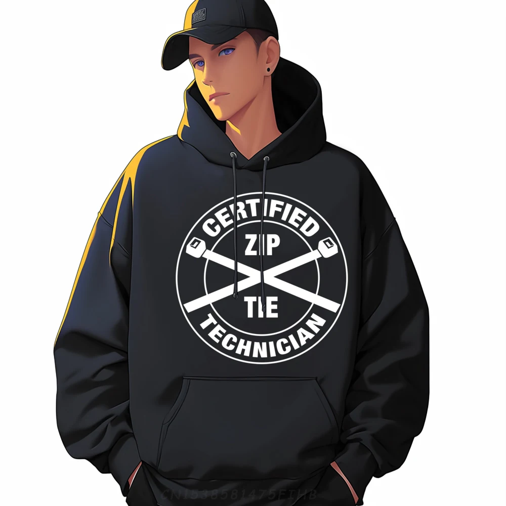 

Hip Hop Certified Zip Tie Technician Humorous Graphic Long Sleeve Hoodies Christmas Crew Neck Hoodies Boyfriend Hoodies Family