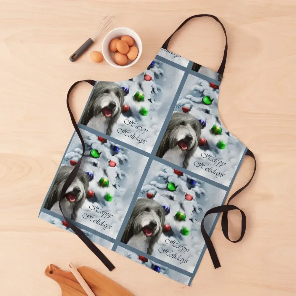 Bearded Collie Christmas Gifts Apron Women Kitchen Manicurists Kitchenware Woman Kitchens Apron